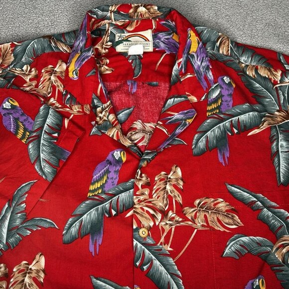 Paradise Found Shirt Mens 2XL Hawaiian Tropical Magnum Parrot Bird Floral Aloha - Picture 1 of 9